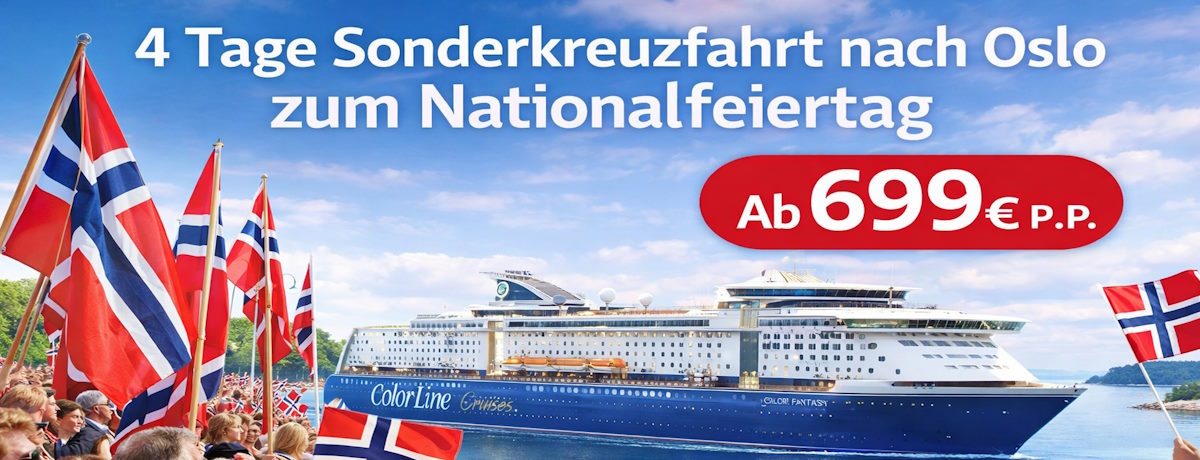 4 Tage Sonderkreuzfahrt nach Oslo zum Nationalfeiertag