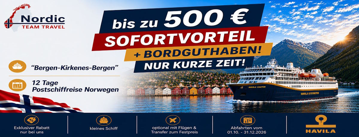 Havila Postschiffreise BKT mit Sofortvorteil