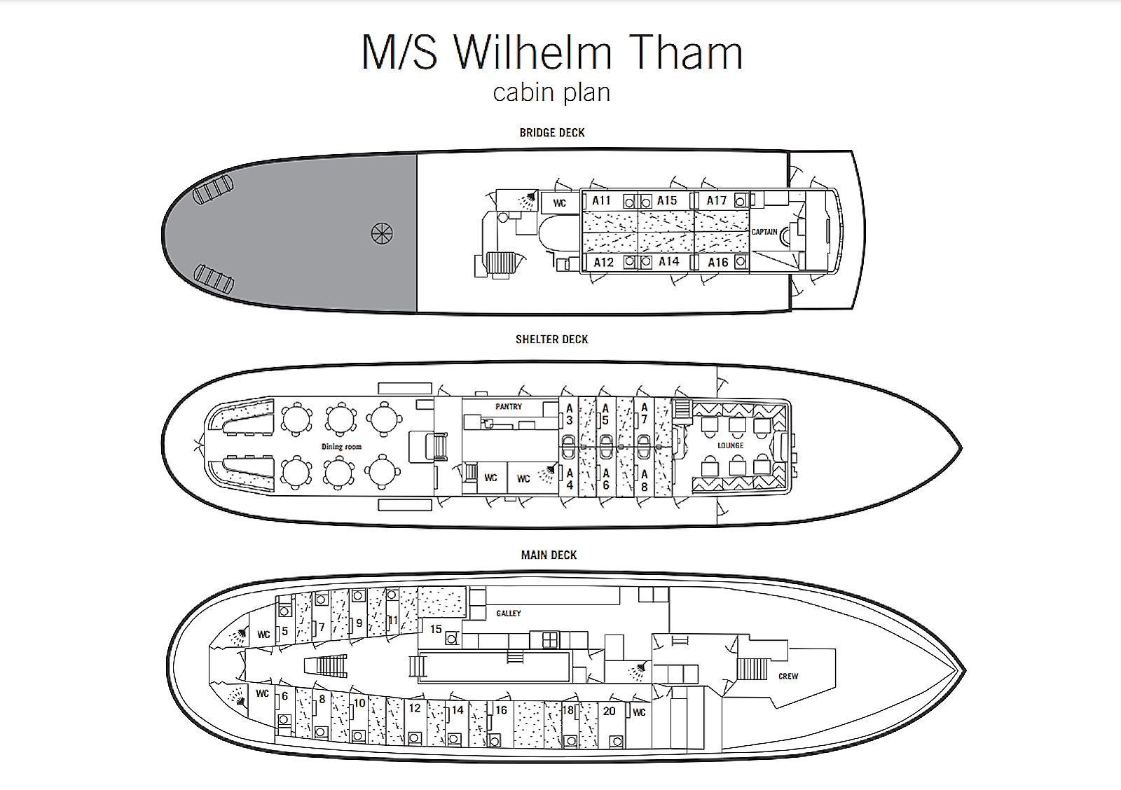 Kurzreisen: Decksplan Wilhelm tham 