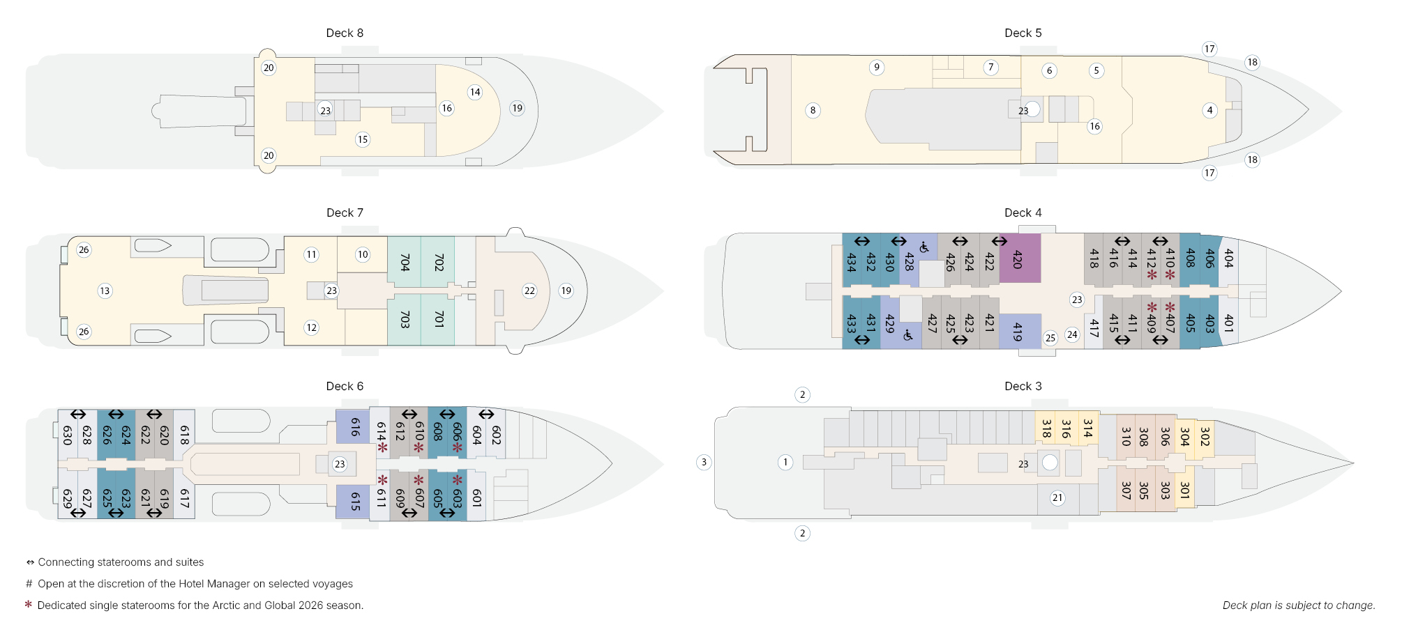Expeditionen: Greg Mortimer Deck Plan Horizontal