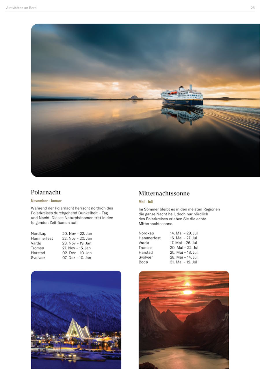 Havila: Havila Reiseplan Seite