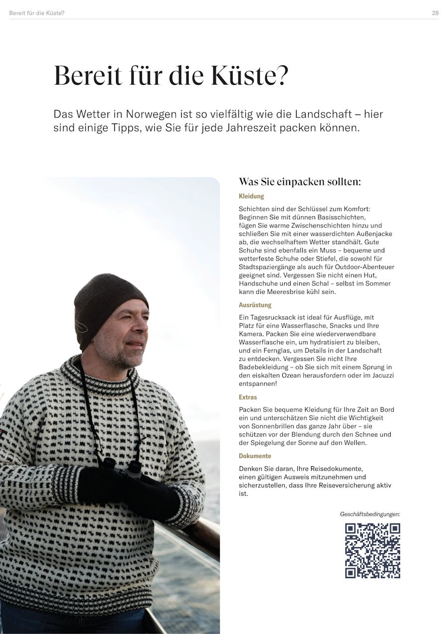 Havila: Havila Reiseplan Seite