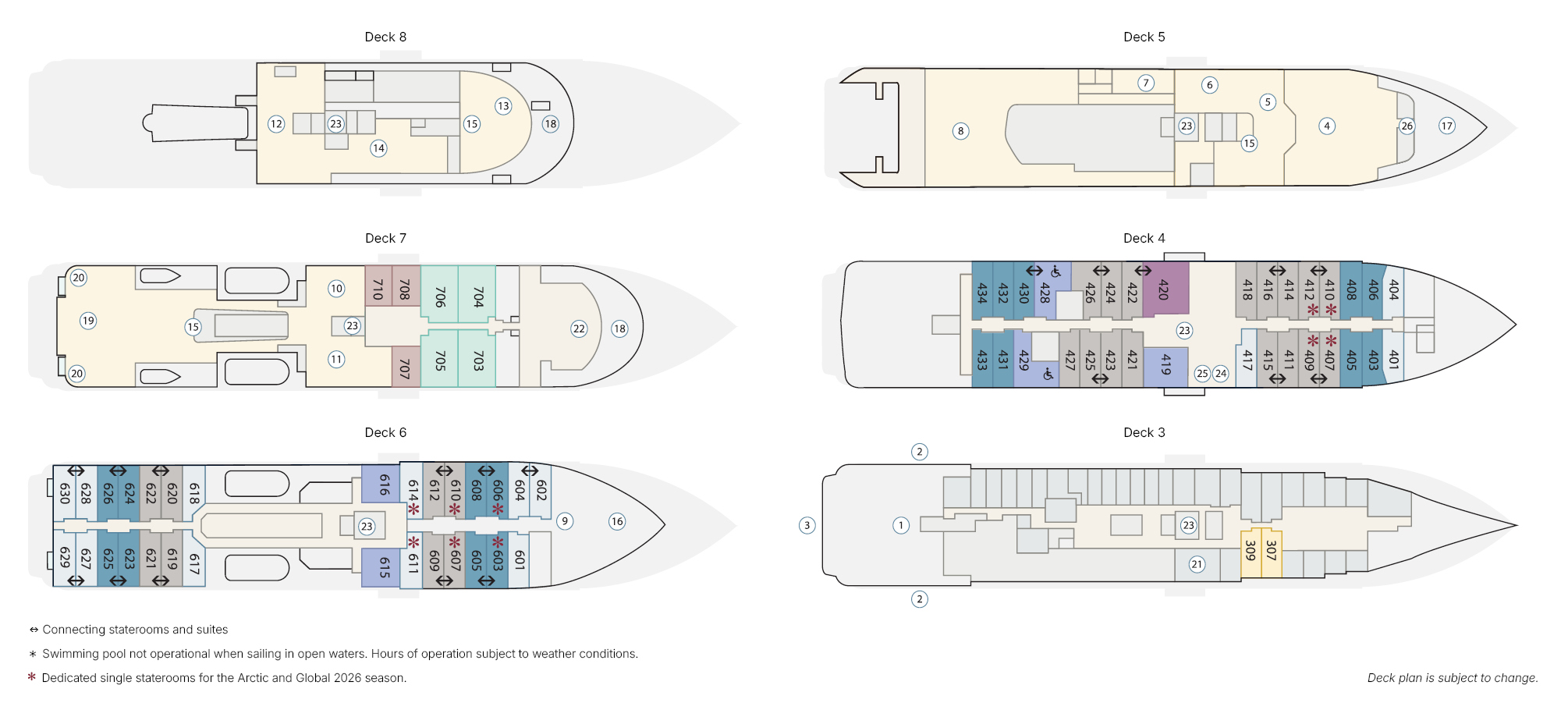 Expeditionen: Sylvia Earle Deck plan   Horizontal