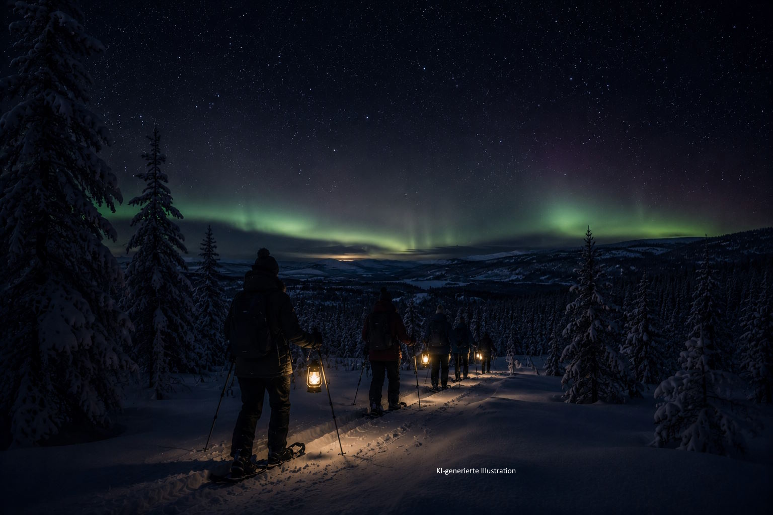 Nordlichter: snowshoing